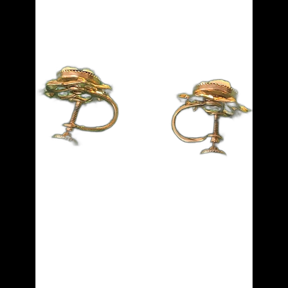 Vintage Gold Tone Cameo Screw Earrings - Picture 5 of 5